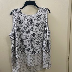 Nice black and white flower design sleeveless
